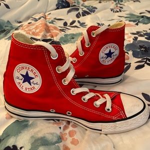 Red Hightop Converse All Stars